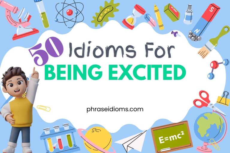 idioms for being excited